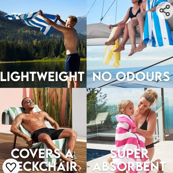 🛒🛍️💥New doc & Bay recycled quick dry sand resistant striped beach towel - Picture 5 of 6